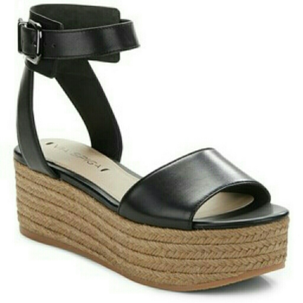 Via Spiga black genuine leather sandals.